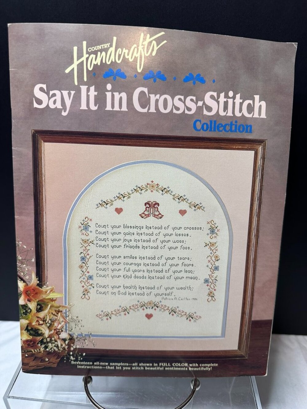 Say It in Cross‑Stitch Collection Book • Country Handcrafts 1992 • 17 Full‑Color